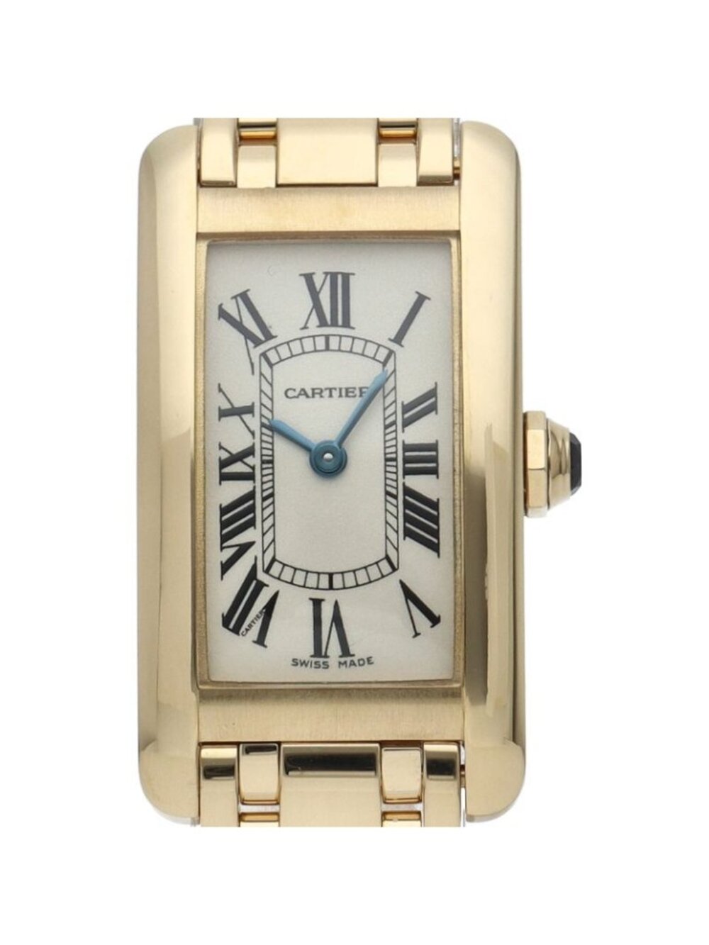 Cartier Tank American SM Watch Repair Book 18K Yellow Gold White